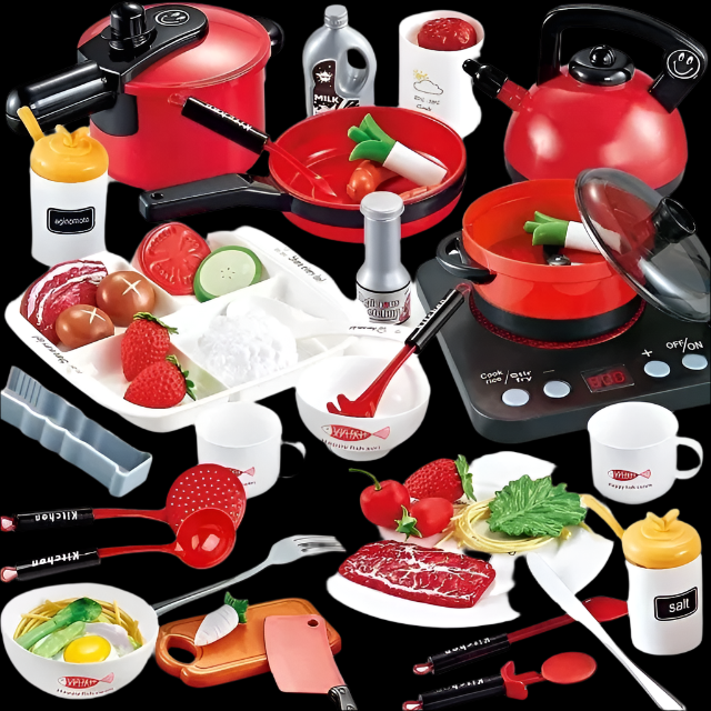 Set de joaca bucatarie pentru copii, Zola®,oale, plita electrica si gratar, accesorii pentru bucatarie, 44 piese, sunete si lumini, plastic Set de joaca bucatarie pentru copii, Zola®,oale, plita electrica si gratar, accesorii pentru bucatarie, 44 piese, sunete si lumini, plastic